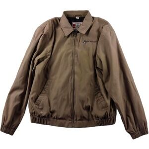 Destinations American Identity Mens Brown Full Zip Windbreaker Jacket Size M 90s